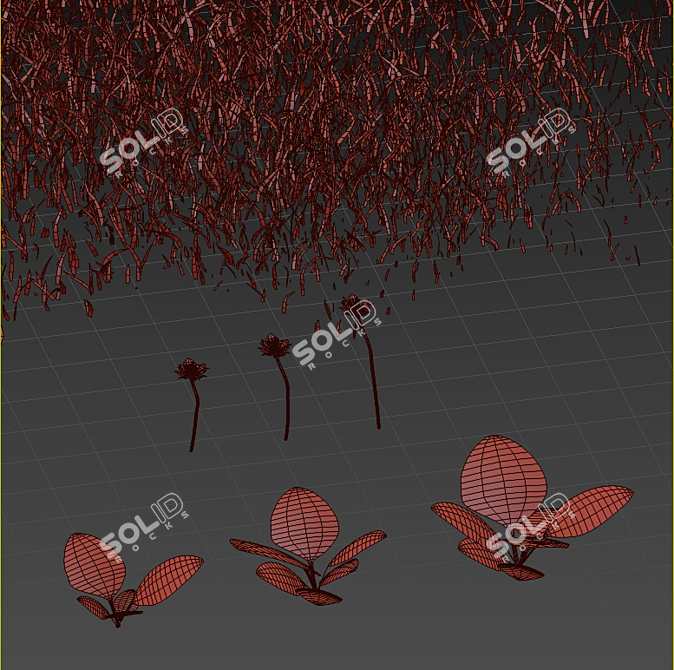 Bryozo Lawn: Corona Scatter-Enabled 20x20m Meadow 3D model image 7