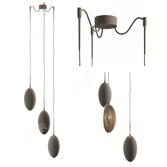 Elegance in Suspension: Oona 03 Pendant 3D model image 5