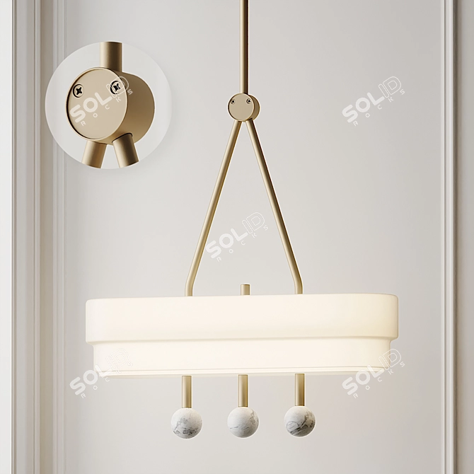 Sleek Spate Pendant: Designer Lighting 3D model image 1