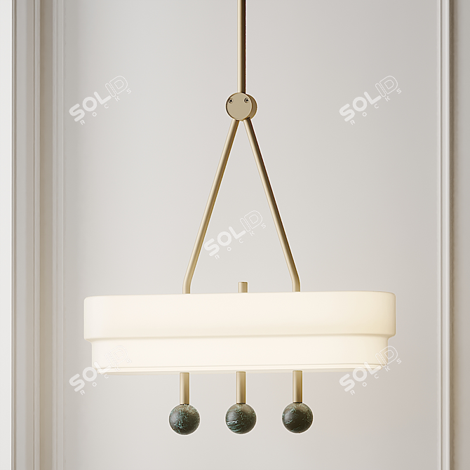 Sleek Spate Pendant: Designer Lighting 3D model image 2