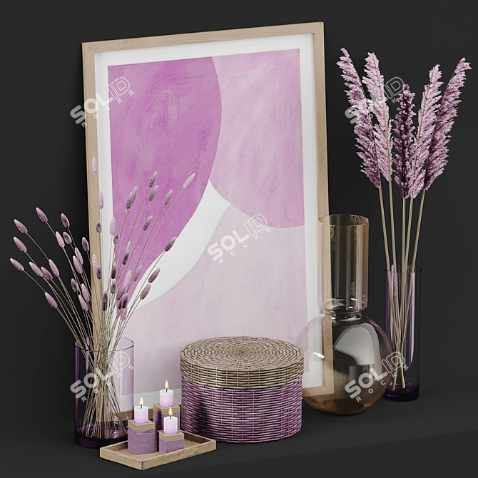 Elegant Decor Set - Artwork in Various Formats 3D model image 1