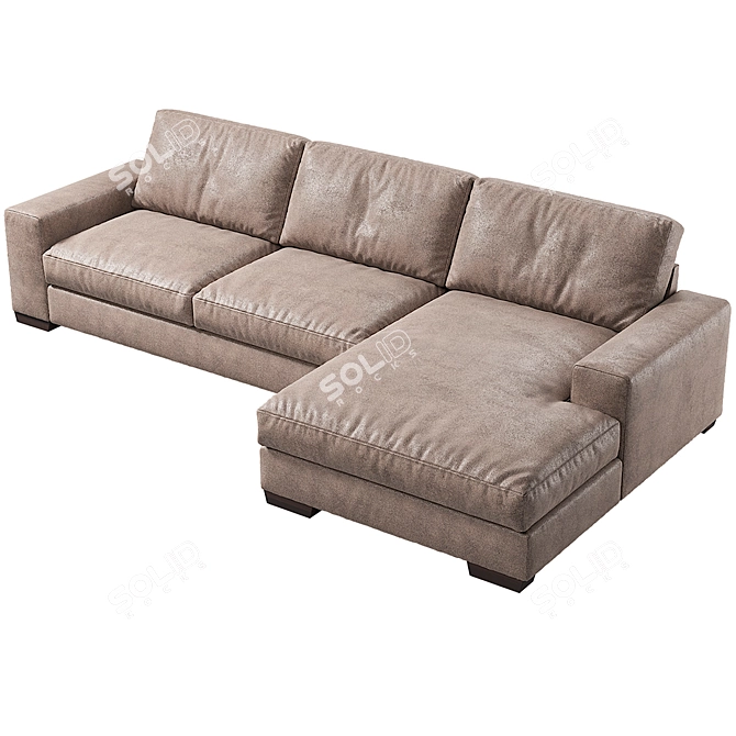 Modern and Spacious Tobi Corner Sofa 3D model image 2