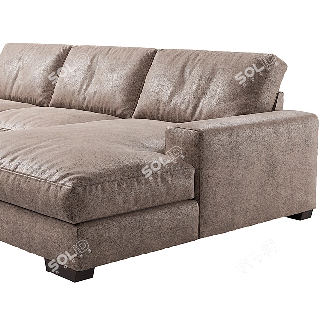 Modern and Spacious Tobi Corner Sofa 3D model image 3