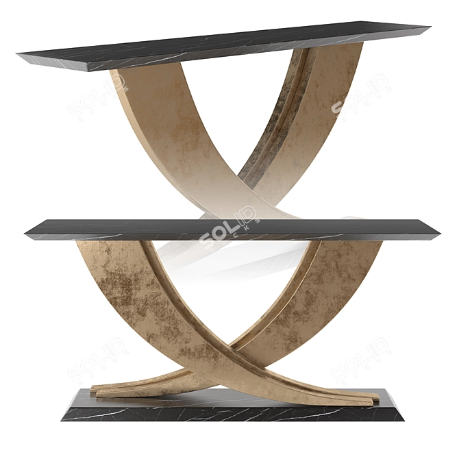 Console Aleal: Elegant Simplicity in Black Marble 3D model image 1