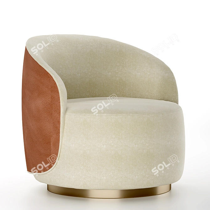 Elegant Anabelle Armchair by Fendi 3D model image 1