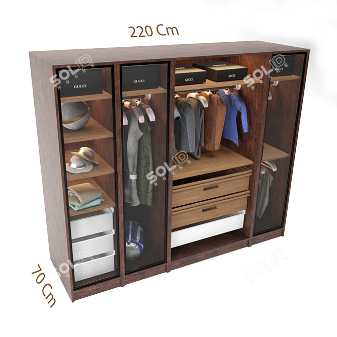 Modern Wardrobe Set 3D model image 3