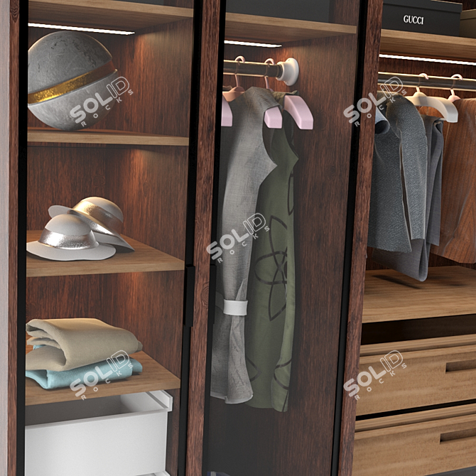 Modern Wardrobe Set 3D model image 4