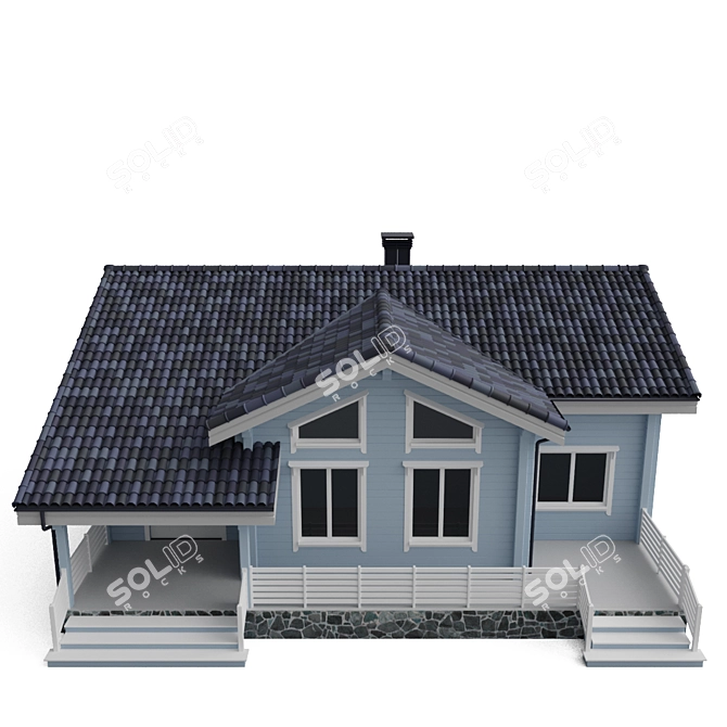 Cozy Log Cabin Retreat 3D model image 2