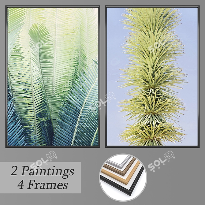 Elegant Dual Painting Set 3D model image 1