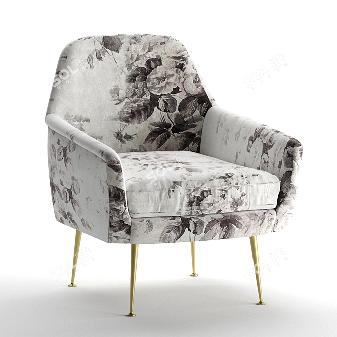 Elegant Phoebe Armchair 3D model image 1