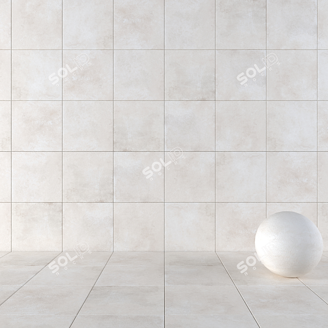 Modern Concrete Wall Tiles Set 3D model image 1