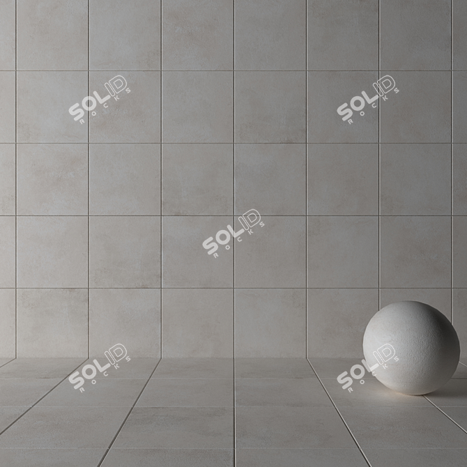 Modern Concrete Wall Tiles Set 3D model image 3