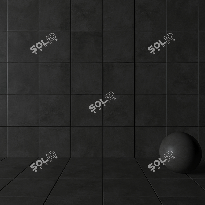 Anthracite Concrete Wall Tiles: Superior Suite 3D model image 3