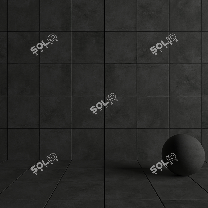 Anthracite Concrete Wall Tiles: Superior Suite 3D model image 4