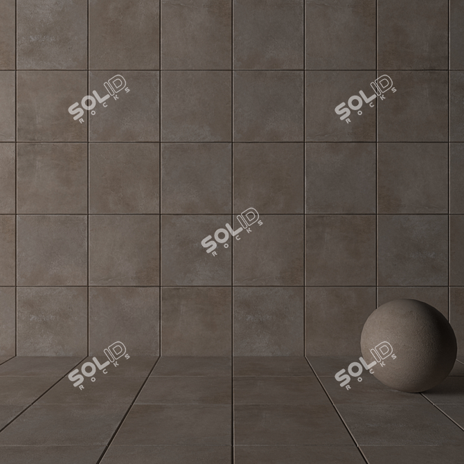 Trendy Taupe Concrete Wall Tiles 3D model image 3