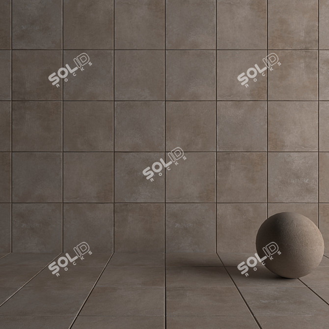 Trendy Taupe Concrete Wall Tiles 3D model image 4