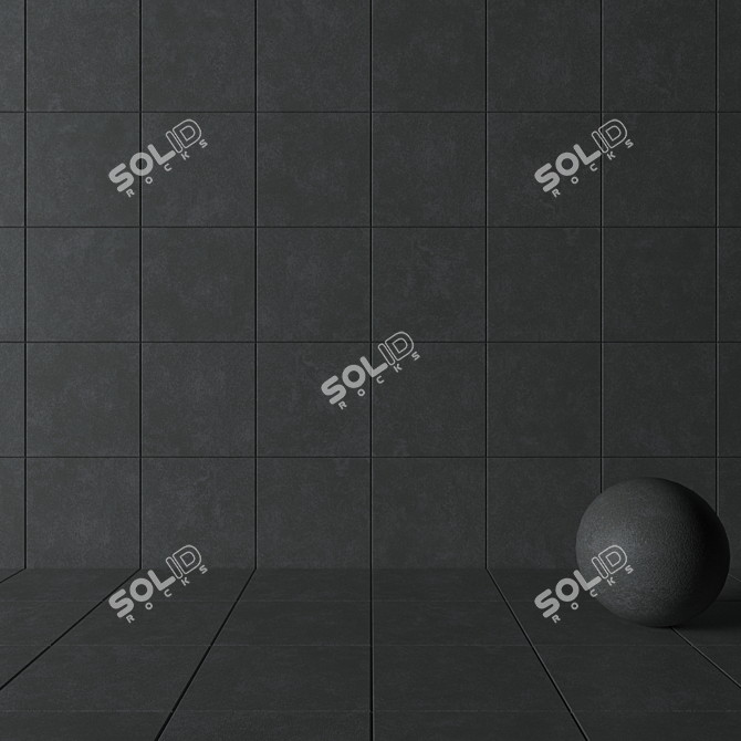 Wind Dark Concrete Wall Tiles Set 3D model image 3