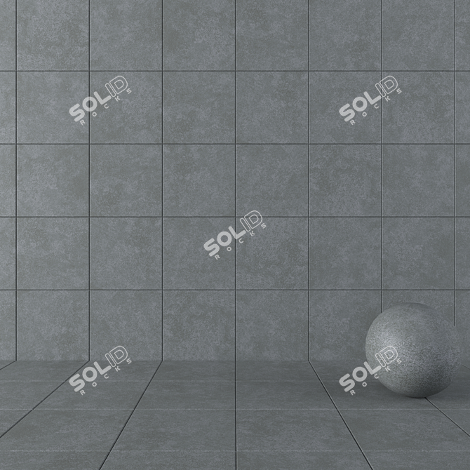 Modern Concrete Wall Tiles Set 3D model image 1