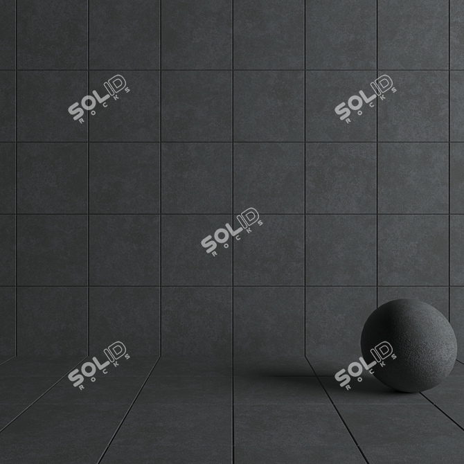 Modern Concrete Wall Tiles Set 3D model image 4