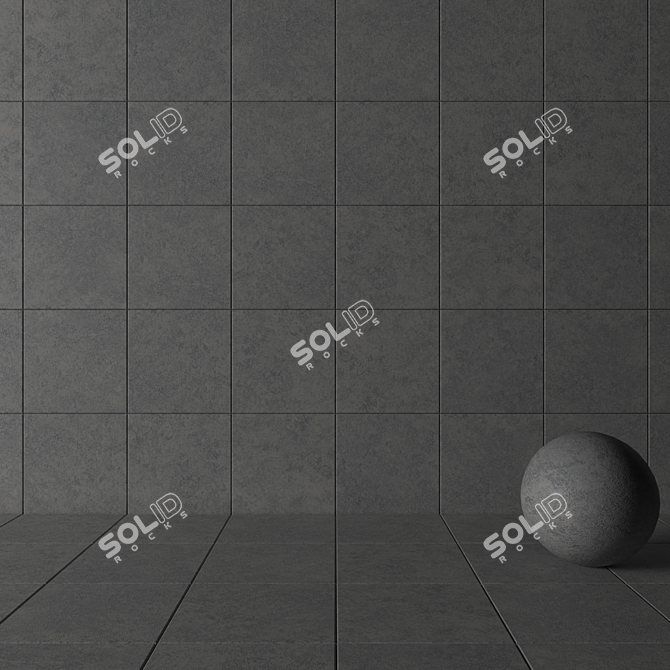 Wind Grey Concrete Wall Tiles - Set of 2 3D model image 3