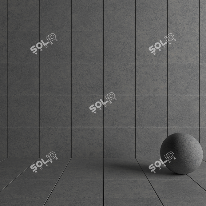 Wind Grey Concrete Wall Tiles - Set of 2 3D model image 4