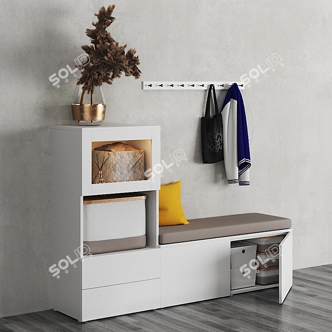 Modern OPHUS Combination Wardrobe: Stylish and Versatile Storage Solution 3D model image 1