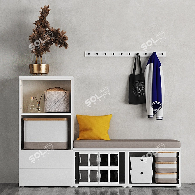 Modern OPHUS Combination Wardrobe: Stylish and Versatile Storage Solution 3D model image 3