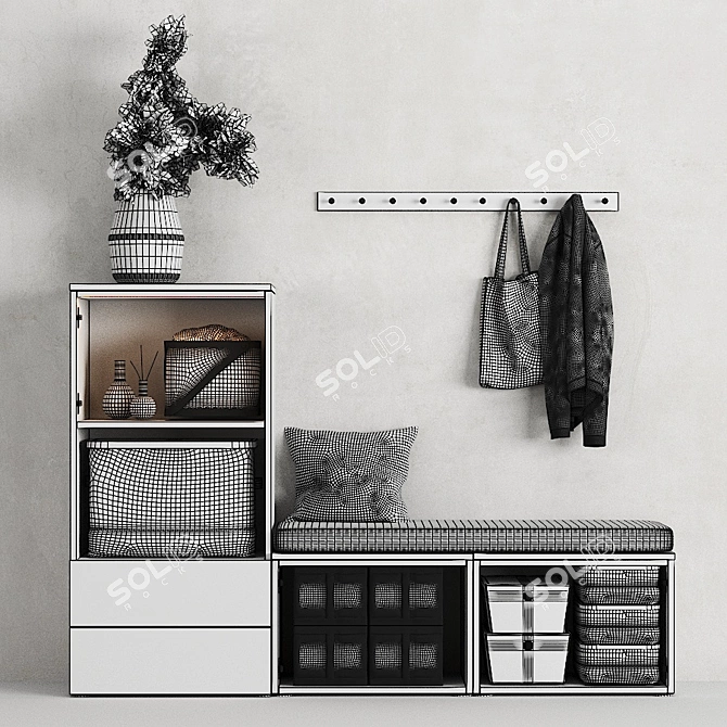 Modern OPHUS Combination Wardrobe: Stylish and Versatile Storage Solution 3D model image 4