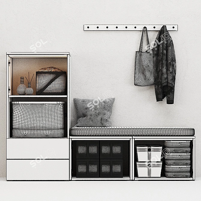 Modern OPHUS Combination Wardrobe: Stylish and Versatile Storage Solution 3D model image 9