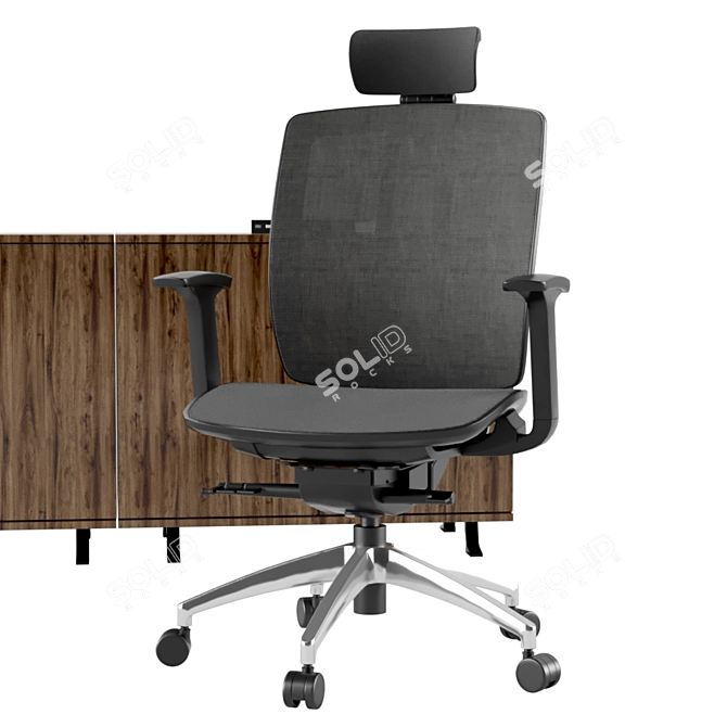 Elegant Manager Work Desk 3D model image 2