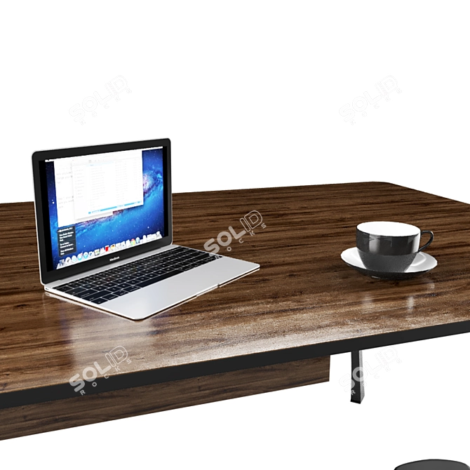 Elegant Manager Work Desk 3D model image 4