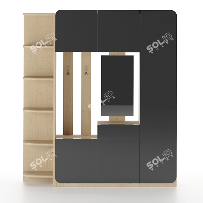 Elegant Hallway Furniture Set 3D model image 3