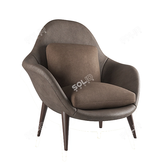 Swoon Lounge Chair: 4 Material Varieties 3D model image 2