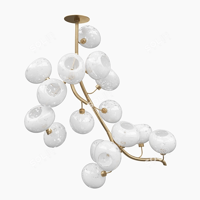 Elegant Jeff Zimmerman Crystal Chandelier 3D model image 2