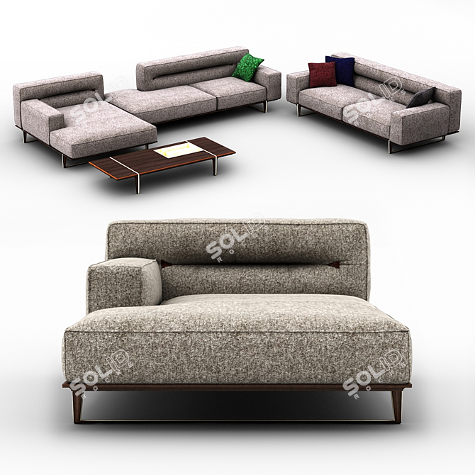 KENDO Corner Sectional Sofa | Natuzzi 3D model image 2
