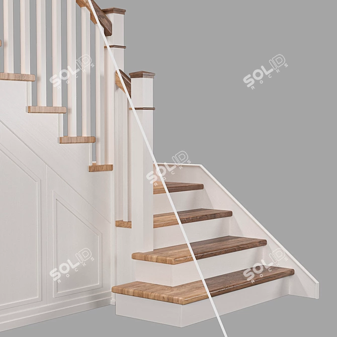 Compact Staircase with Hidden Pantry 3D model image 6