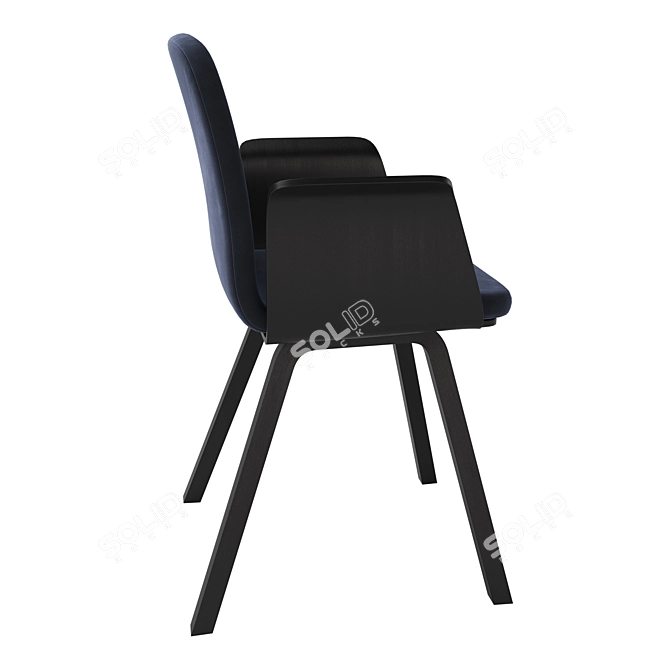 Elegant Palm Dining Chair with Upholstered Seat 3D model image 4