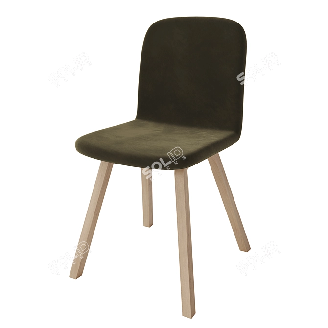 Palm Green Upholstered Dining Chair 3D model image 1