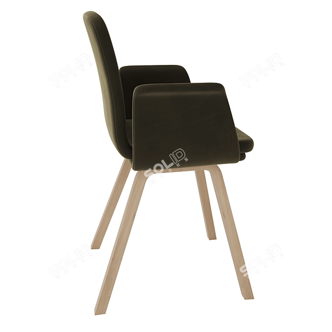 Contemporary Palm Upholstered Dining Chair 3D model image 2