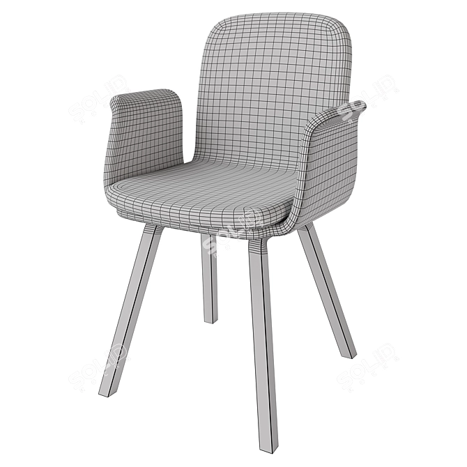 Contemporary Palm Upholstered Dining Chair 3D model image 5