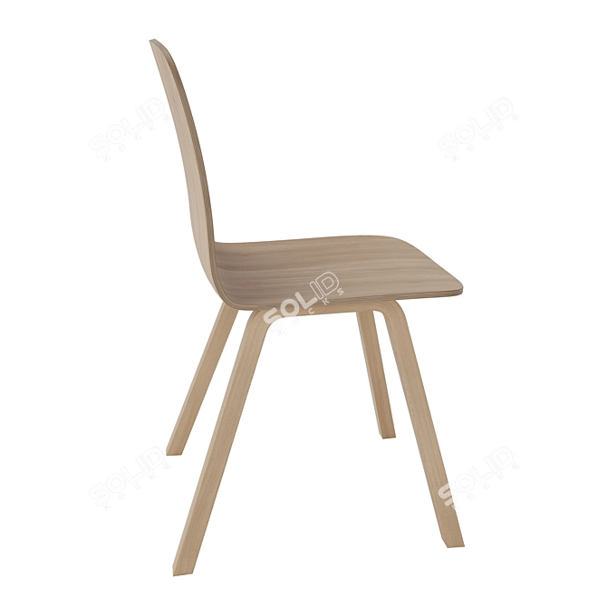 Elegant Palm Veneer Dining Chair 3D model image 2