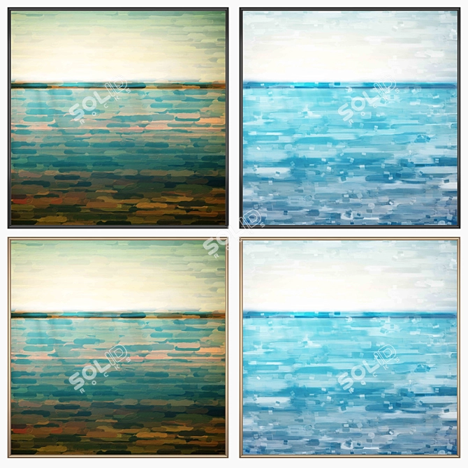 Elegant Wall Art Set with Frames 3D model image 2