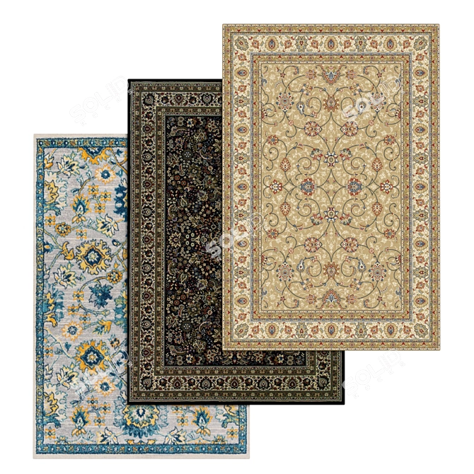 Title: High-Quality Carpet Set 3D model image 1