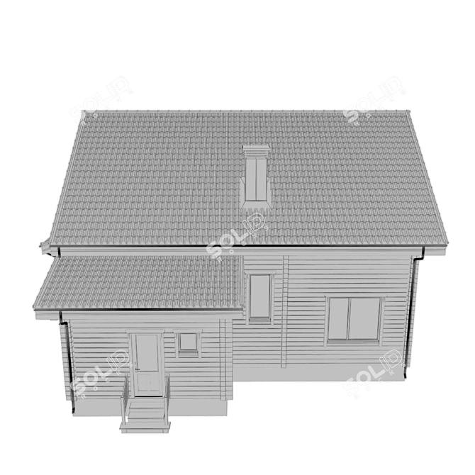 Cozy Log Cottage 3D model image 5