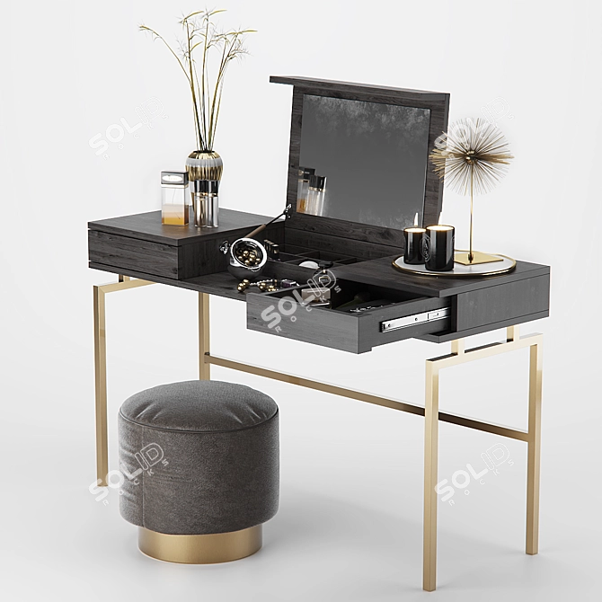 GlamStation Vanity Desk 3D model image 1