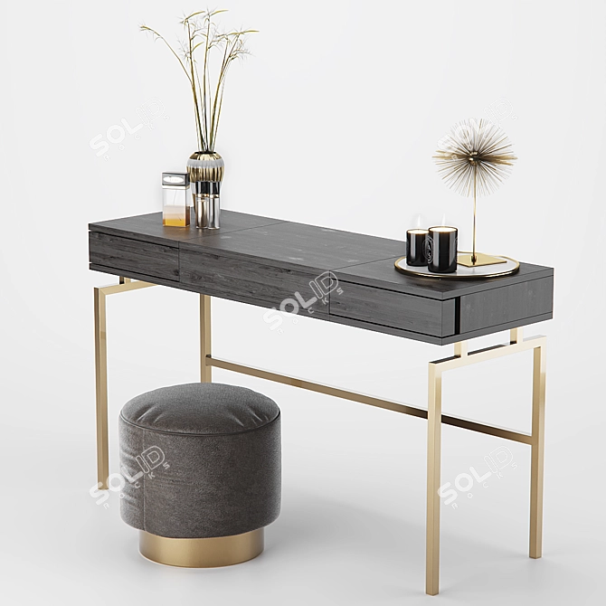 GlamStation Vanity Desk 3D model image 2