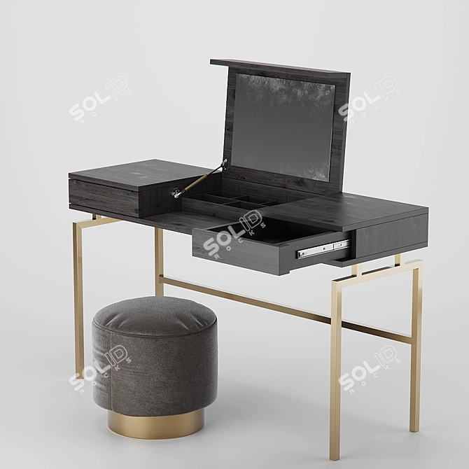 GlamStation Vanity Desk 3D model image 3