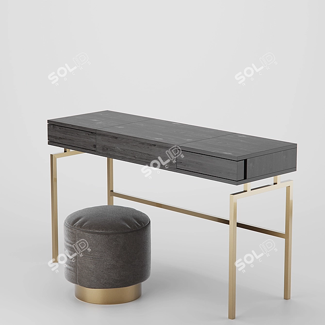 GlamStation Vanity Desk 3D model image 4