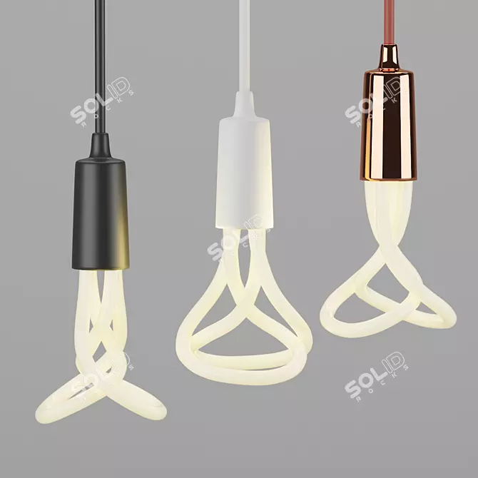 Modern Pendant LED Lamps Set 3D model image 1