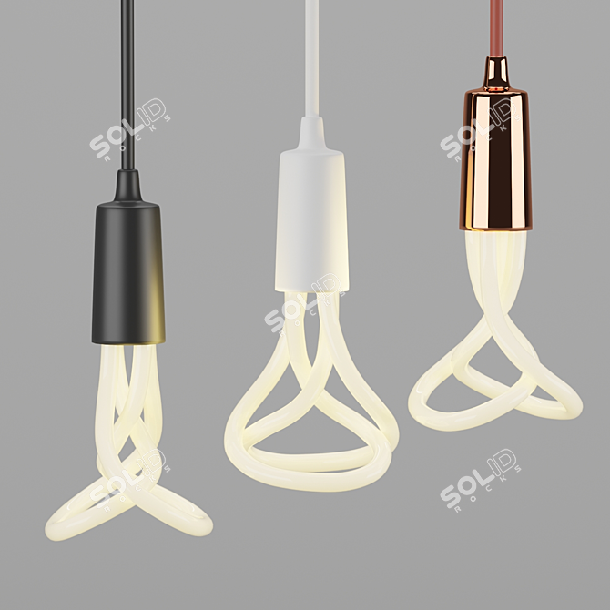 Modern Pendant LED Lamps Set 3D model image 7